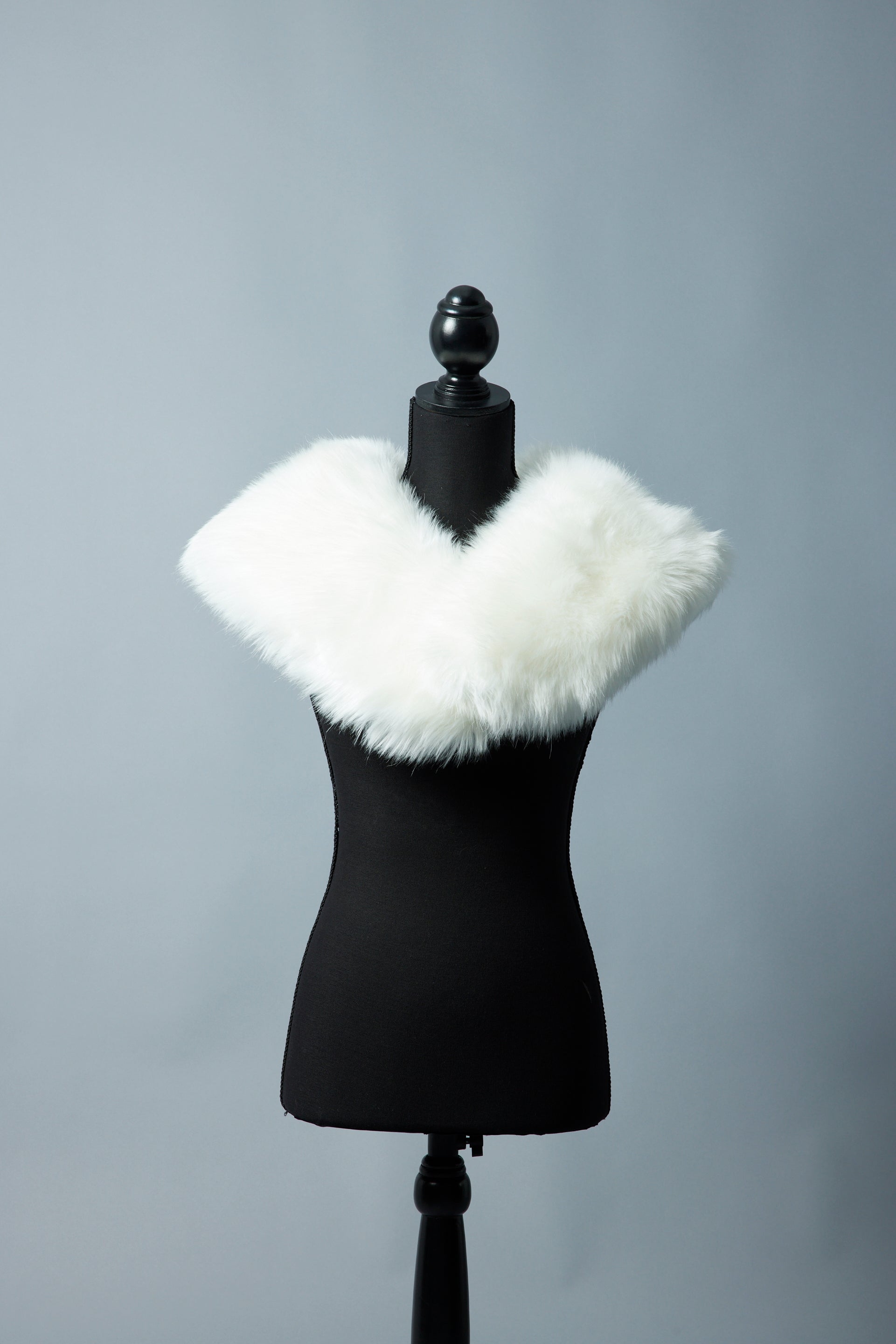 White Eco Fur Shawl