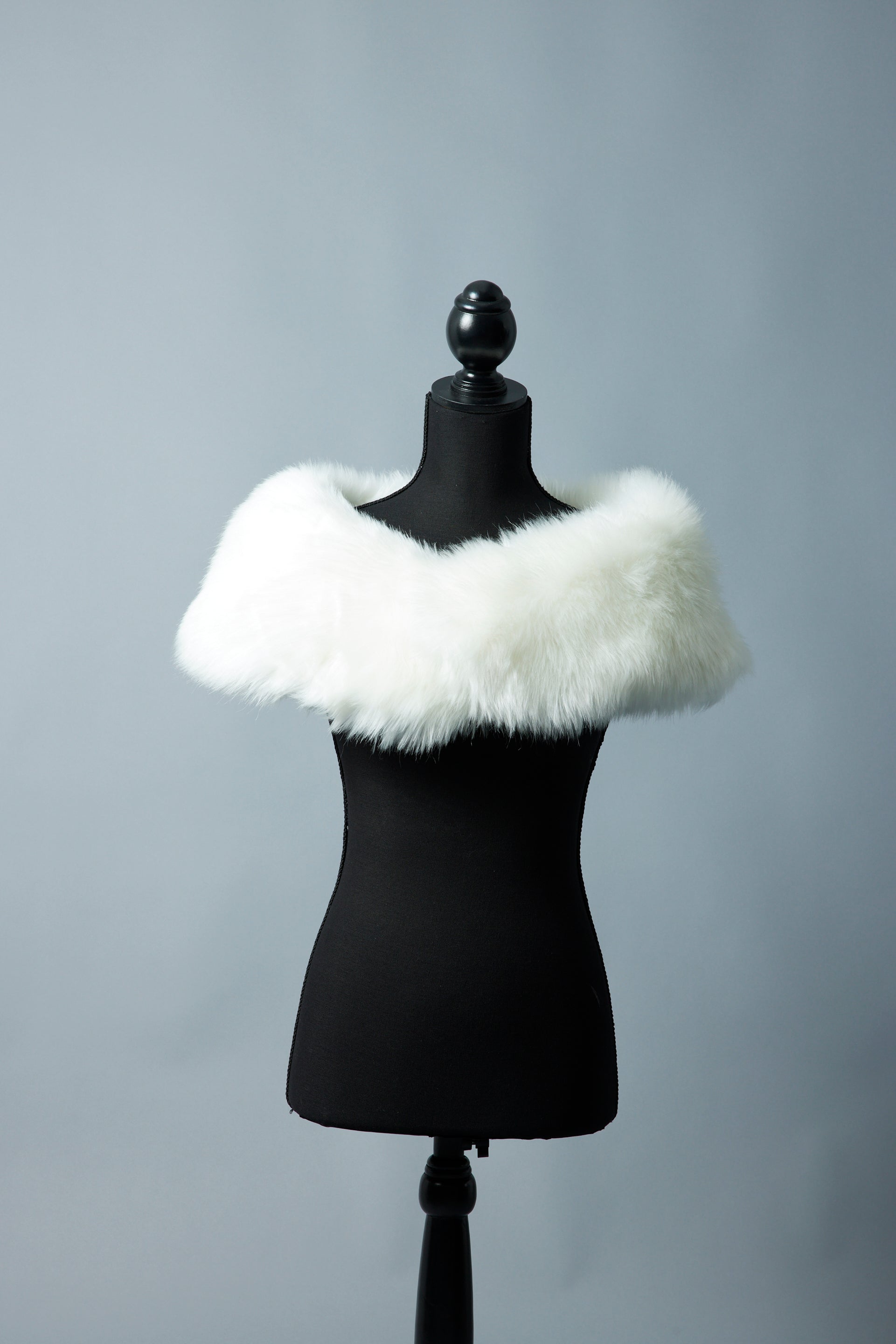 White Eco Fur Shawl