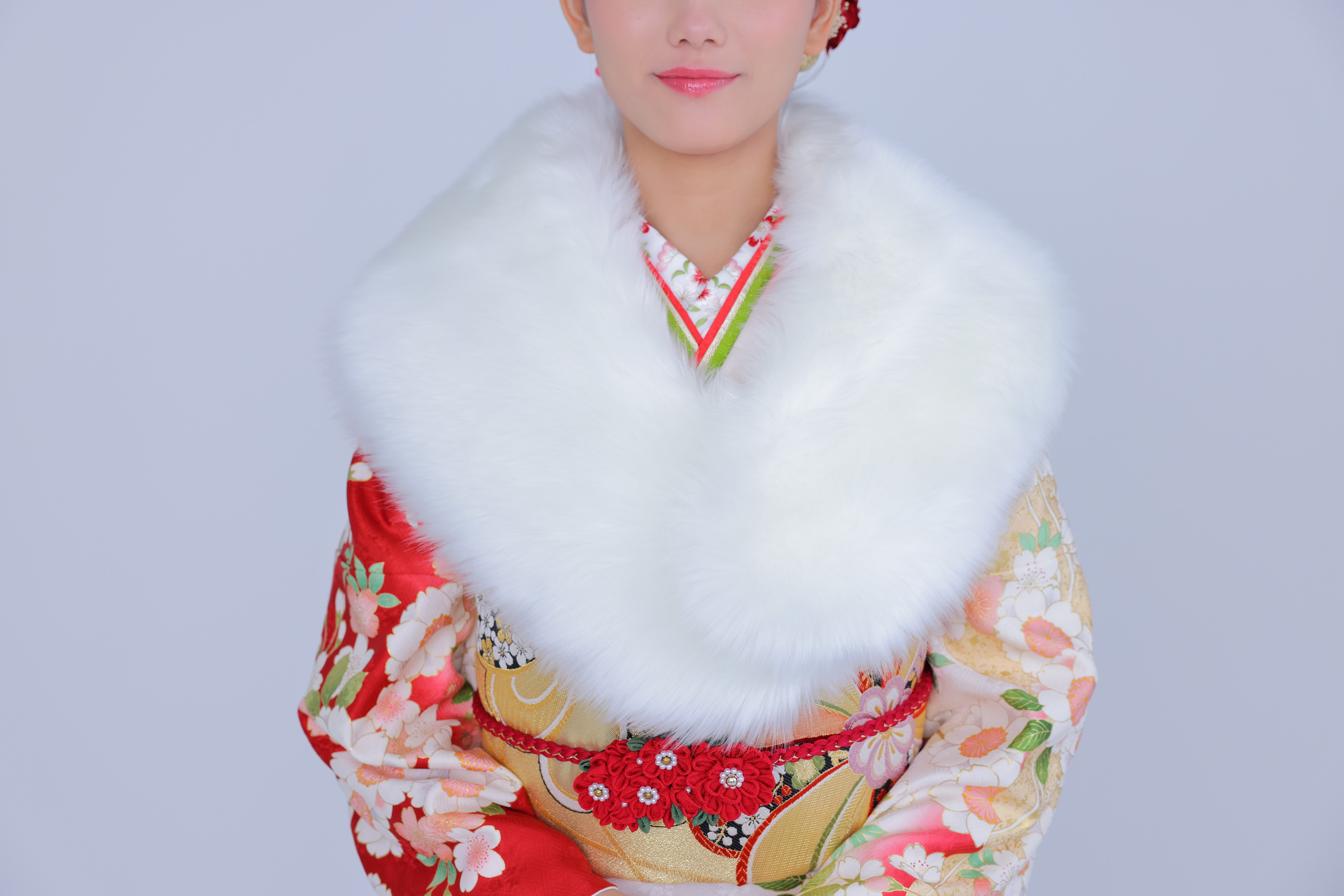 White Eco Fur Shawl