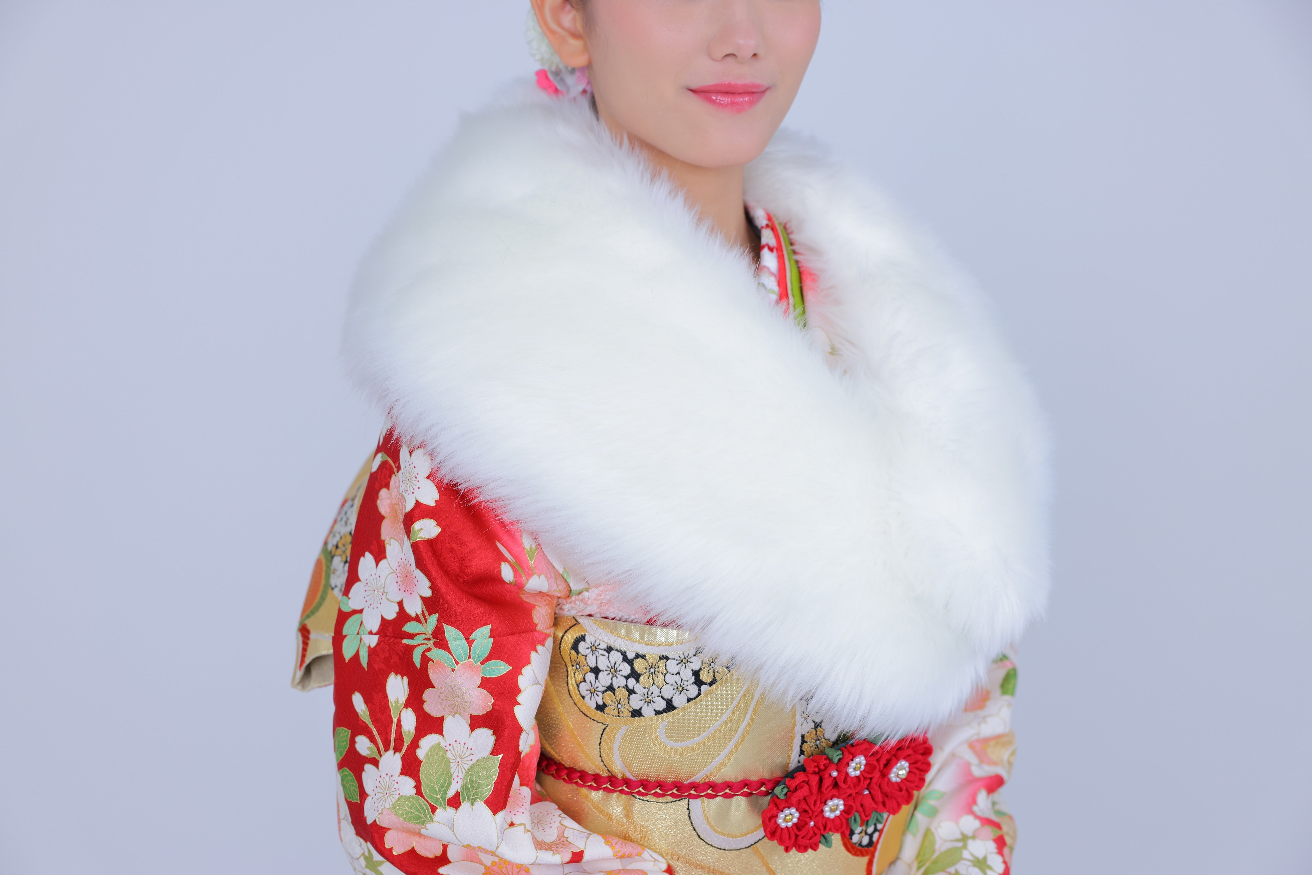 White Eco Fur Shawl