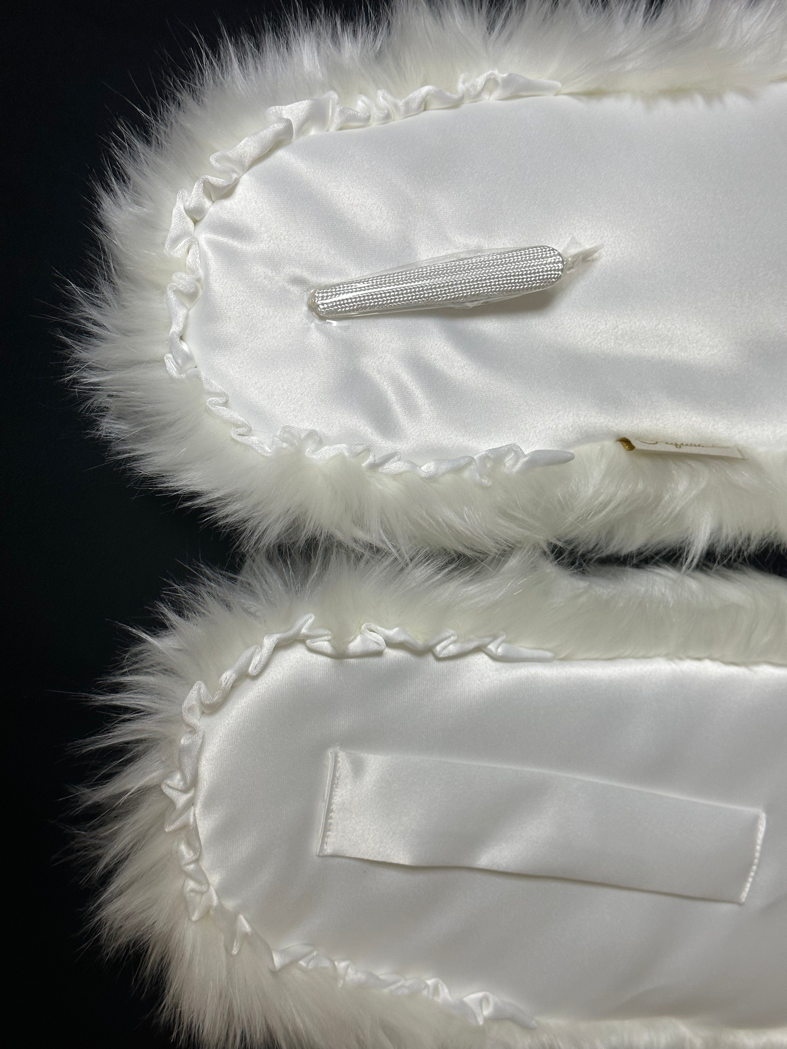 White Eco Fur Shawl